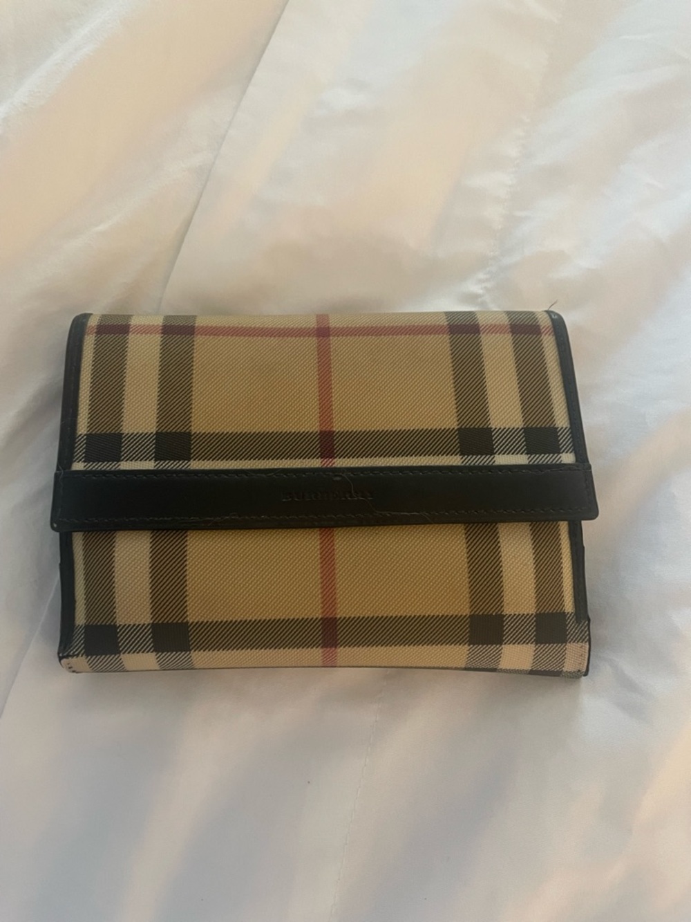 Burberry Plaid Wallet with Black Trim